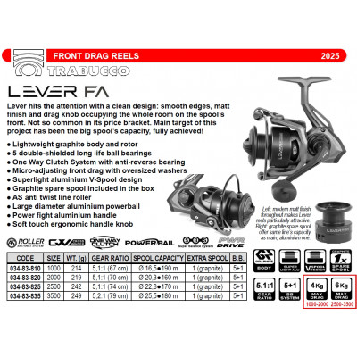 Катушка безынерционная Trabucco Lever FD