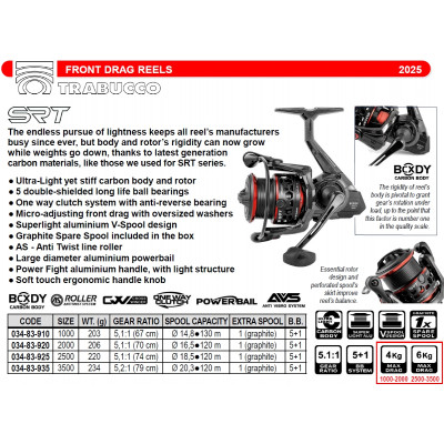 Катушка безынерционная Trabucco SRT FD