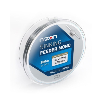 Леска монофильная Daiwa N'Zon Sinking Feeder Mono Brown диаметр 0,28мм размотка 300м коричневая