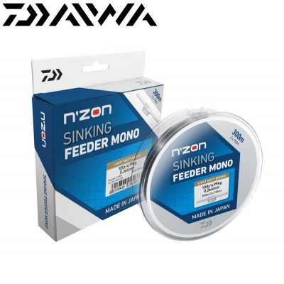 Леска монофильная Daiwa N'Zon Sinking Feeder Mono Brown диаметр 0,28мм размотка 300м коричневая