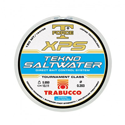 Леска монофильная Trabucco SF XPS Tekno Saltwater размотка 150м голубая