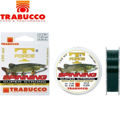 Леска Trabucco T-Force Spin Pike диаметр 0,25мм размотка 150м тёмно-зелёная Леска Trabucco T-Force Spin Pike диаметр 0,25мм размотка 150м тёмно-зелёная