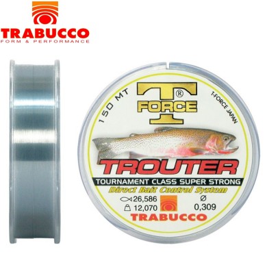 Леска Trabucco T-Force Trouter диаметр 0,227мм размотка 150м прозрачная Леска Trabucco T-Force Trouter диаметр 0,227мм размотка 150м прозрачная