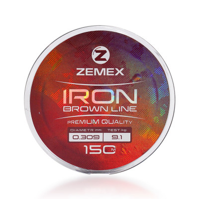 Леска монофильная Zemex Iron Brown Line диаметр 0,37мм размотка 150м коричневая