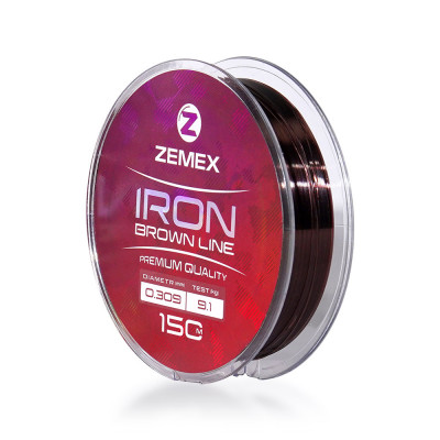 Леска монофильная Zemex Iron Brown Line диаметр 0,37мм размотка 150м коричневая