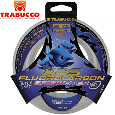 Флюрокарбон Trabucco T-Force Fluorocarbon Saltwater Leader диаметр 0,80мм размотка 25м