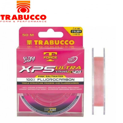 Флюрокарбон Trabucco T-Force XPS Ultra FC403 Pink Saltwater диаметр 0,282мм размотка 50м