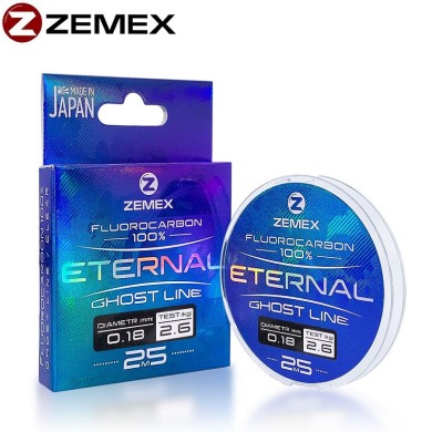 Флюорокарбон Zemex Eternal 100% Fluorocarbon диаметр 0,45мм размотка 25м прозрачный