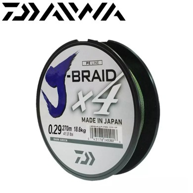 Шнур Daiwa J-Braid X4E Dark-Green #5,0 диаметр 0,33мм размотка 270м