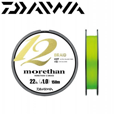Двенадцатижильный шнур Daiwa UVF Morethan Sensor 12Braid EX+SI размотка 150-200м салатовый