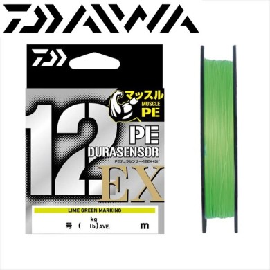 Шнур Daiwa UVF PE Dura Sensor X12 EX+Si3 LGM #0,5 диаметр 0,117мм размотка 150м салатовый