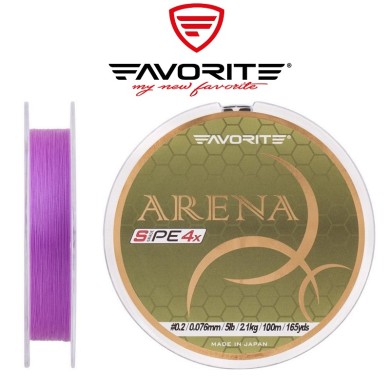 Шнур Favorite Arena PE 4x #0,175 диаметр 0,071мм размотка 150м фиолетовый Шнур Favorite Arena PE 4x #0,175 диаметр 0,071мм размотка 150м фиолетовый