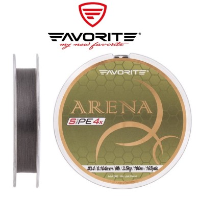 Шнур Favorite Arena PE 4x #0,175 диаметр 0,071мм размотка 100м серебристо-серый Шнур Favorite Arena PE 4x #0,175 диаметр 0,071мм размотка 100м серебристо-серый
