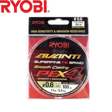 Шнур Ryobi Avanti X4 GR #0,6 диаметр 0,12мм размотка 100м зелёный