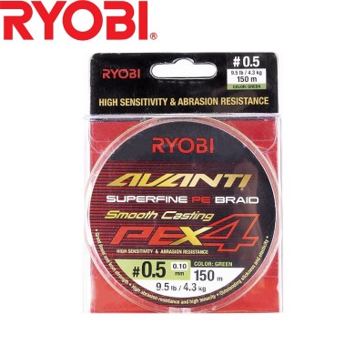 Шнур Ryobi Avanti X4 GR #0,5 диаметр 0,10мм размотка 150м зелёный