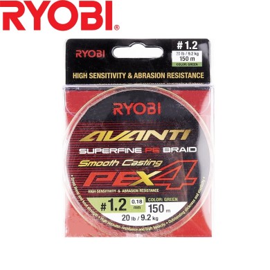 Шнур Ryobi Avanti X4 GR #1,2 диаметр 0,18мм размотка 150м зелёный