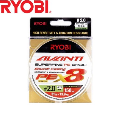 Шнур Ryobi Avanti X8 GR #2,0 диаметр 0,22мм размотка 150м зелёный