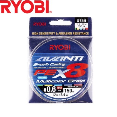 Шнур Ryobi Avanti X8 MC #0,6 диаметр 0,12мм размотка 150м разноцветный