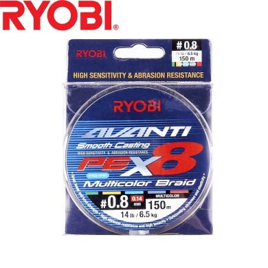 Шнур Ryobi Avanti X8 MC #0,8 диаметр 0,14мм размотка 150м разноцветный