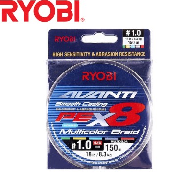 Шнур Ryobi Avanti X8 MC #1,0 диаметр 0,16мм размотка 150м разноцветный