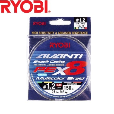Шнур Ryobi Avanti X8 MC #1,2 диаметр 0,18мм размотка 150м разноцветный Шнур Ryobi Avanti X8 MC #1,2 диаметр 0,18мм размотка 150м разноцветный