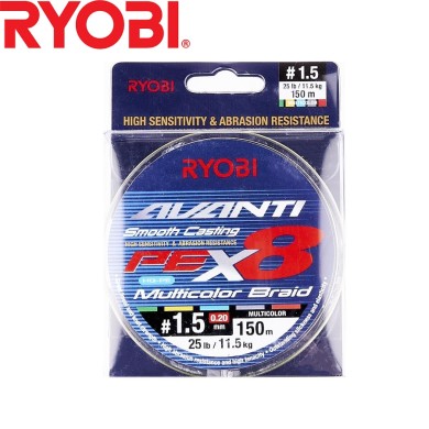 Шнур Ryobi Avanti X8 MC #1,5 диаметр 0,20мм размотка 150м разноцветный