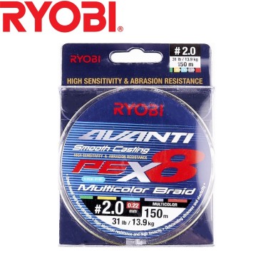 Шнур Ryobi Avanti X8 MC #2,0 диаметр 0,22мм размотка 150м разноцветный
