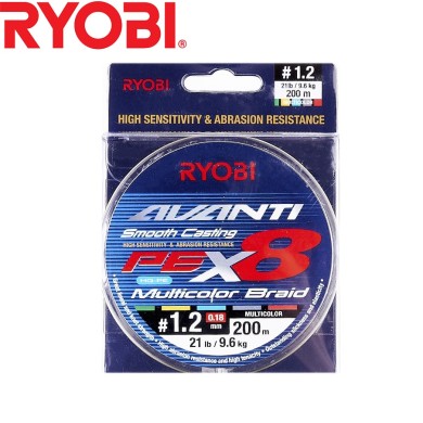 Шнур Ryobi Avanti X8 MC  #1,2 диаметр 0,18мм размотка 200м разноцветный