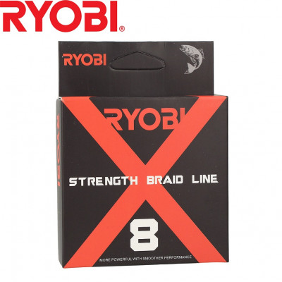 Восьмижильный шнур Ryobi Strength Braid 8X Grey #1,5 диаметр 0,20мм размотка 150м серый