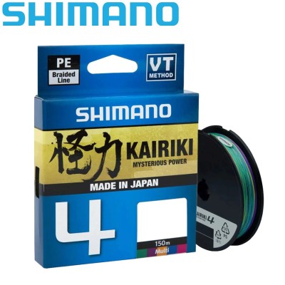 Шнур Shimano Kairiki 4 PE Multi Color диаметр 0,06мм размотка 150м разноцветный