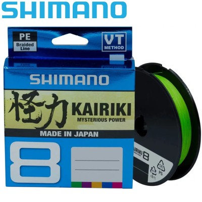 Шнур Shimano Kairiki 8 PE Mantis Green диаметр 0,06мм размотка 150м зелёный