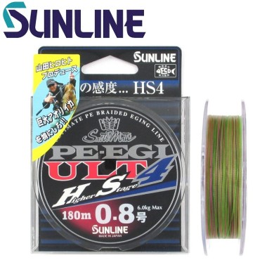 Шнур Sunline PE Egi ULT HS4 #0,5 диаметр 0,117мм размотка 180м