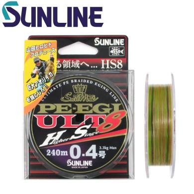 Шнур Sunline PE Egi ULT HS8 #0,7 диаметр 0,138мм размотка 180м