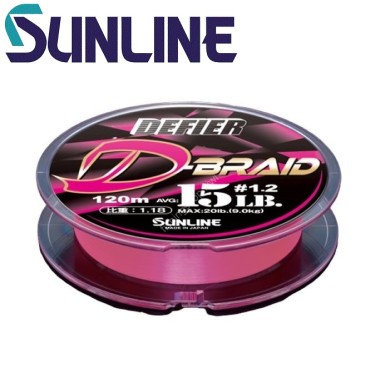Шнур Sunline Shooter Defier D-Braid Pink #0,6 диаметр 0,128мм размотка 120м Шнур Sunline Shooter Defier D-Braid Pink #0,6 диаметр 0,128мм размотка 120м