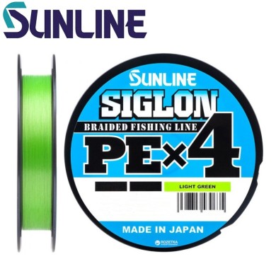 Шнур Sunline Siglon PE x4 Light-Green #1,5 диаметр 0,209мм размотка 150м Шнур Sunline Siglon PE x4 Light-Green #1,5 диаметр 0,209мм размотка 150м