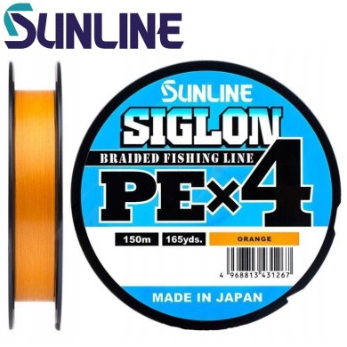 Шнур Sunline Siglon PE x4 Orange #3,0 диаметр 0,296мм размотка 300м