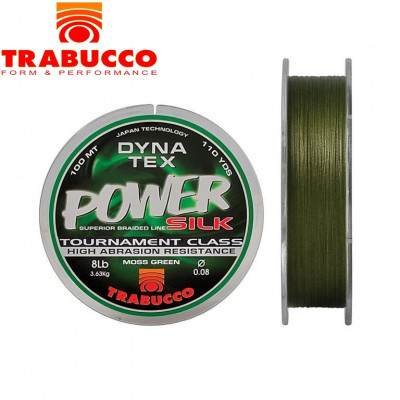 Шнур плетёный Trabucco Dyna-Tex Power Silk #0,8 диаметр 0,148мм размотка 100м