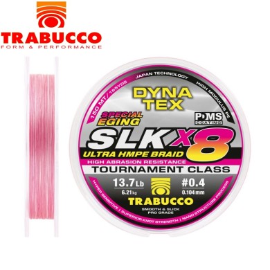 Шнур Trabucco Dyna-Tex SLK X8 Egi/mm #0,4 диаметр 0,104мм размотка 150м Шнур Trabucco Dyna-Tex SLK X8 Egi/mm #0,4 диаметр 0,104мм размотка 150м