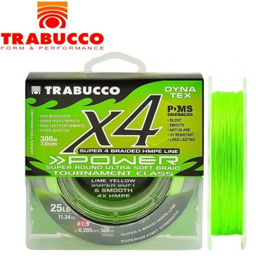Шнур Trabucco Dyna-Tex X4 Power UV LY #0,8 диаметр 0,148мм размотка 300м Шнур Trabucco Dyna-Tex X4 Power UV LY #0,8 диаметр 0,148мм размотка 300м