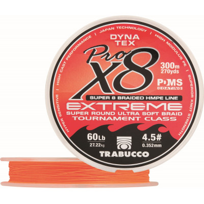 Шнур плетёный Trabucco Dyna-Tex X8 Pro Extreme размотка 150м оранжевый