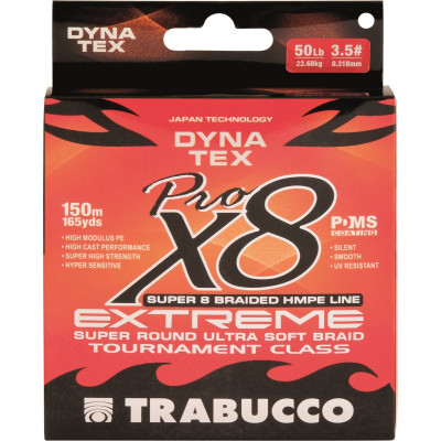 Шнур плетёный Trabucco Dyna-Tex X8 Pro Extreme размотка 150м оранжевый