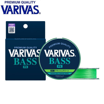 Шнур четырёхжильный Varivas Bass PE X4 Flash Green #0,6 диаметр 0,128мм размотка 150м салатовый