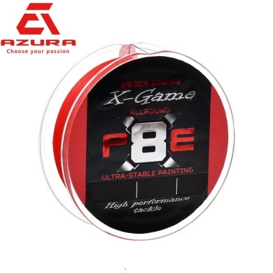 Шнур Azura X-Game PE X8 Fiery Red #1,2 диаметр 0,185мм размотка 150м красный Шнур Azura X-Game PE X8 Fiery Red #1,2 диаметр 0,185мм размотка 150м красный