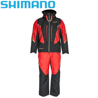 Костюм для рыбалки чёрно-красного цвета Shimano Nexus Gore-Tex Warm Suit RB-119T