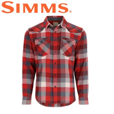 Рубашка Simms Santee Flannel Shirt Auburn Red/Slate Buffalo Check