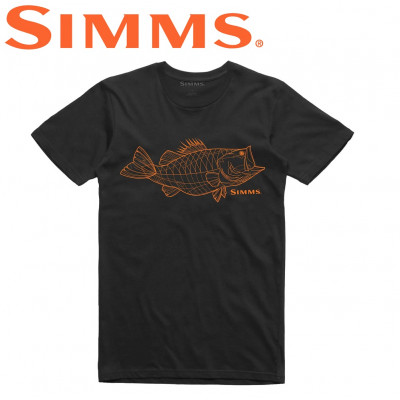  Футболка с коротким рукавом Simms Bass Line T-Shirt Black