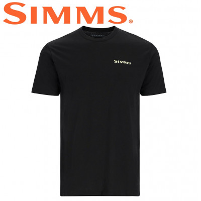  Футболка с коротким рукавом Simms Bass Outline T-Shirt Black