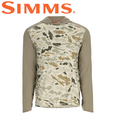 Худи Simms Bugstopper SolarFlex Hoody Ghost Camo Stone/Stone