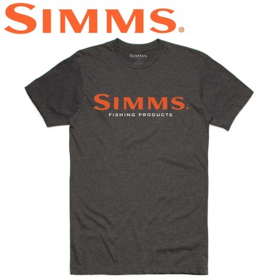 Футболка Simms Logo T-Shirt Charcoal Heather Футболка Simms Logo T-Shirt Charcoal Heather