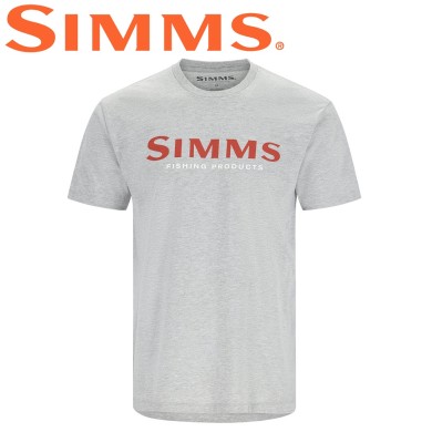 Футболка Simms Logo T-Shirt Grey Heather - Crimson Футболка Simms Logo T-Shirt Grey Heather - Crimson